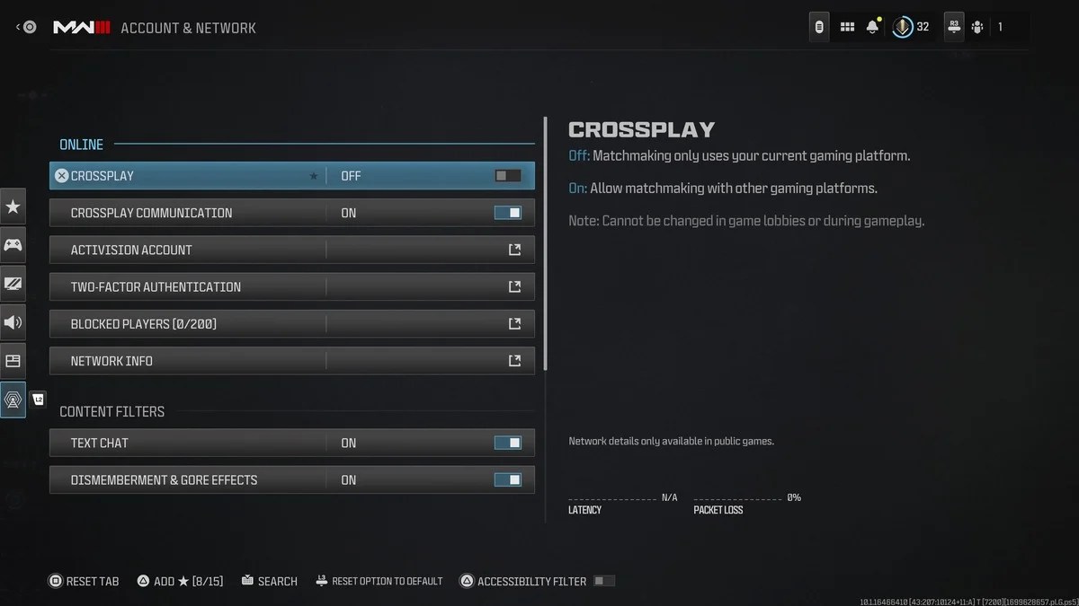 How to turn off crossplay in mw3