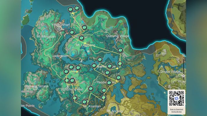 Chiori materials farming routes