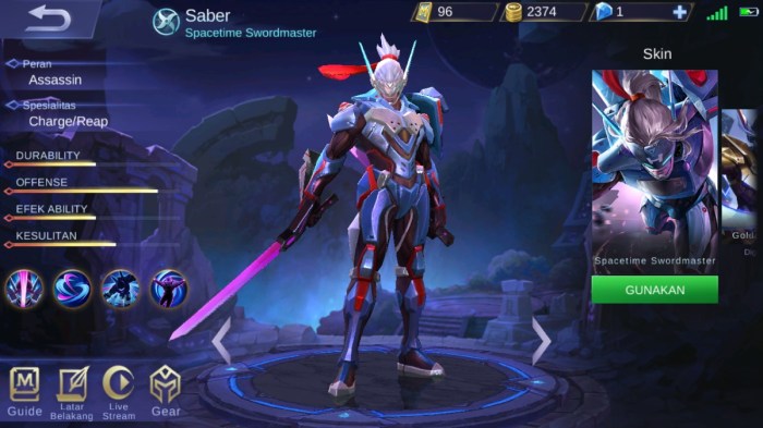 Saber war axe mobile legends