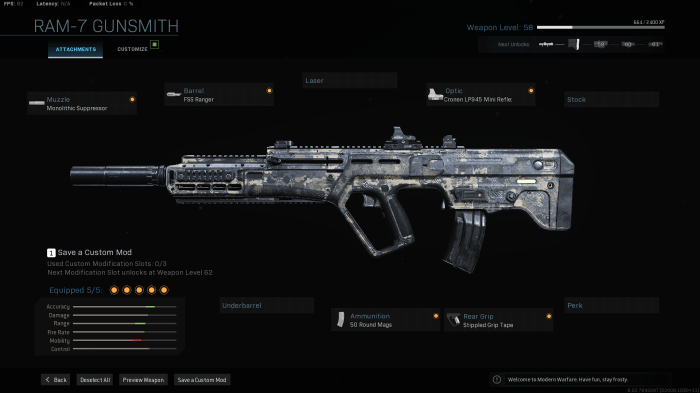 Best ram 7 build in mw3 loadout