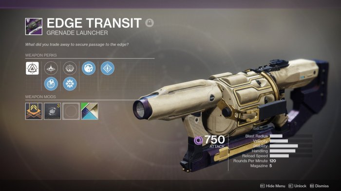 Destiny 2 edge transit god roll best perk