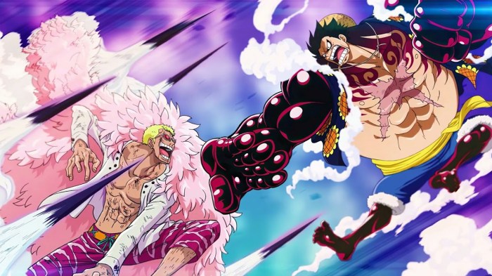 What episode does luffy fight doflamingo