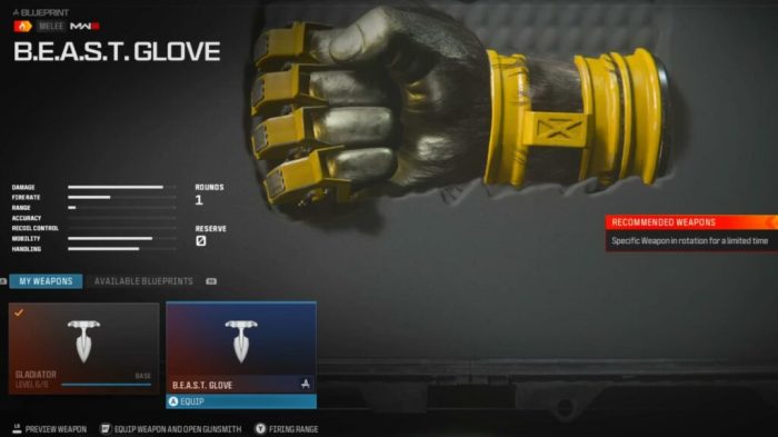 Kong with beast glove mw3 warzone