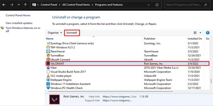 How to uninstall valorant completely